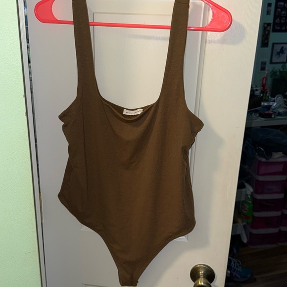 Good American Modern Tank Bodysuit Sepia/Brown Square Neck Thong Size XL (4) - Picture 1 of 6